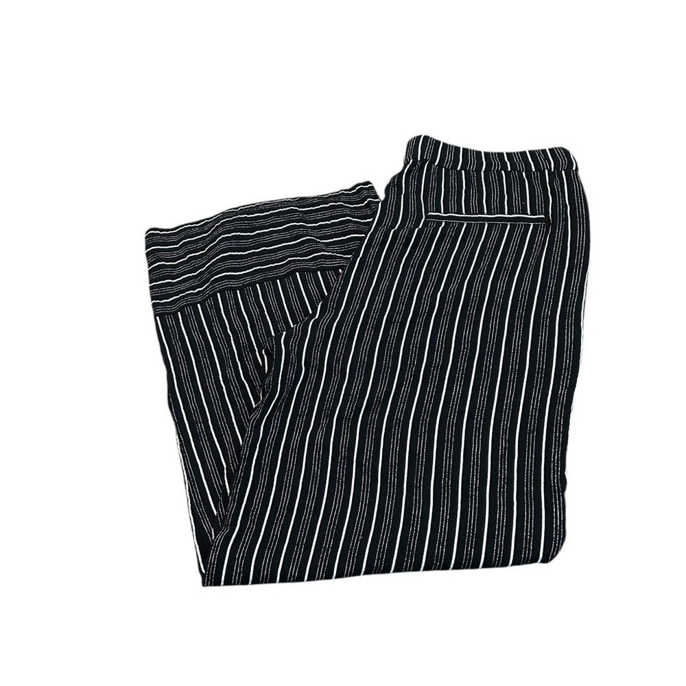LOFT black and white striped cropped pants